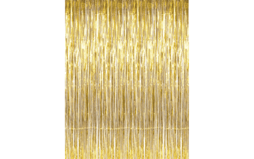 Gold Metallic Tinsel Foil Fringe Curtain - Party Photo Backdrop