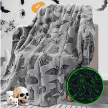 Halloween Black Cat Throw Blanket - Soft Fleece Kids Blanket