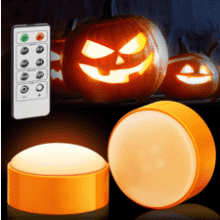 Halloween Pumpkin Lights 2-Pack with Remote