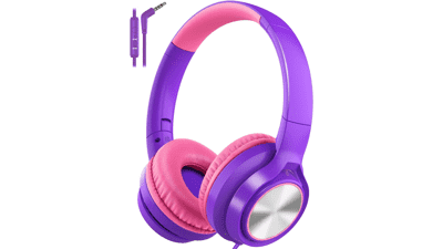 Kids Headphones with Mic - Safe & Comfortable