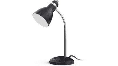 LEPOWER Metal Desk Lamp - Adjustable Gooseneck, Eye-Caring, Black