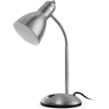 LEPOWER Silver Metal Desk Lamp - Adjustable Gooseneck Table Lamp