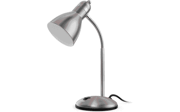 LEPOWER Silver Metal Desk Lamp - Adjustable Gooseneck Table Lamp