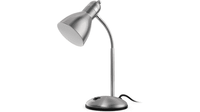 LEPOWER Silver Metal Desk Lamp - Adjustable Gooseneck Table Lamp