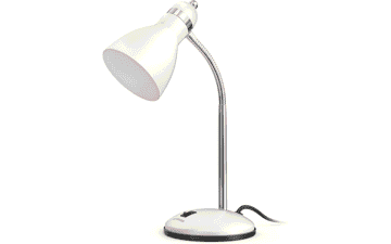 LEPOWER White Metal Desk Lamp - Adjustable Gooseneck