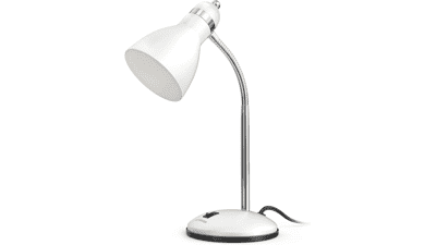LEPOWER White Metal Desk Lamp - Adjustable Gooseneck