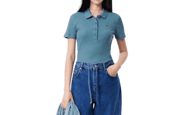 Lacoste Women's Slim Fit Green Croc Polo