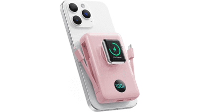 Magnetic Wireless Portable Charger 10800mAh - Pink
