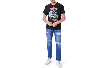 Men's Distressed Straight-Leg Jeans