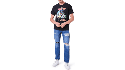 Men's Distressed Straight-Leg Jeans