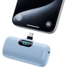 Mini 5000mAh USB-C Portable Charger Power Bank with LCD Display