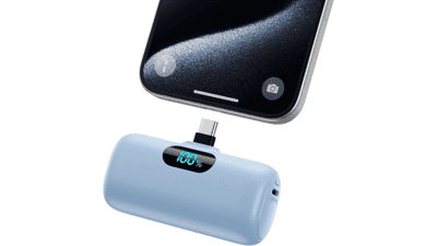 Mini 5000mAh USB-C Portable Charger Power Bank with LCD Display