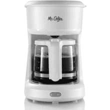 Mr. Coffee 5-Cup Mini Brew Coffee Maker - White