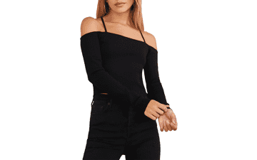 Off-Shoulder Cropped Sweater