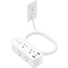Olcorife Flat Plug Power Strip with USB-C