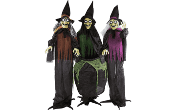 Scary Talking Witches with Cauldron - Halloween Animatronic