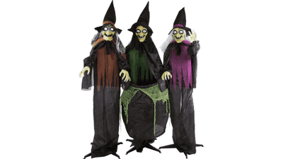 Scary Talking Witches with Cauldron - Halloween Animatronic