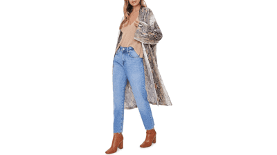 Snakeskin Satin Kimono - Forever 21