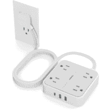 TESSAN 10ft Extension Cord with USB - Power Strip Surge Protector