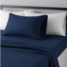 Twin XL Navy Blue Fitted Sheet Set - Wrinkle-Free Microfiber