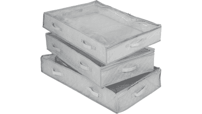 Under Bed Storage Bags - 3 Pack - Grey