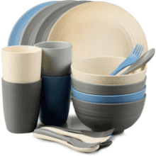 Wheat Straw Dinnerware Set - 20 Pcs Unbreakable, Eco-Friendly