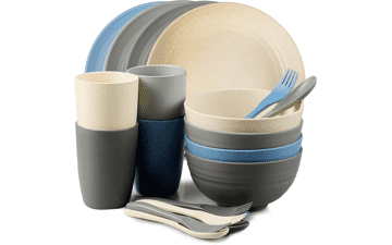 Wheat Straw Dinnerware Set - 20 Pcs Unbreakable, Eco-Friendly