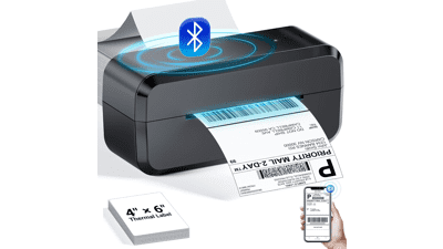 Wireless 4x6 Label Printer - Bluetooth Thermal Shipping