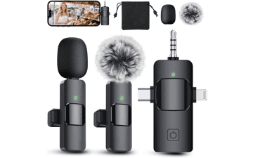 Wireless Lavalier Microphone for iPhone Android Camera
