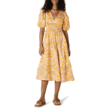 Women's Puff Sleeve Midi Dress - Amazon Essentials