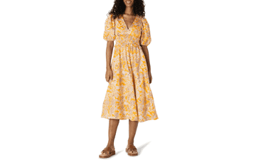 Women's Puff Sleeve Midi Dress - Amazon Essentials