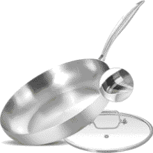 12" Tri-Ply Stainless Steel Frying Pan with Detachable Handle