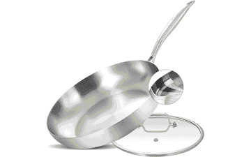 12" Tri-Ply Stainless Steel Frying Pan with Detachable Handle