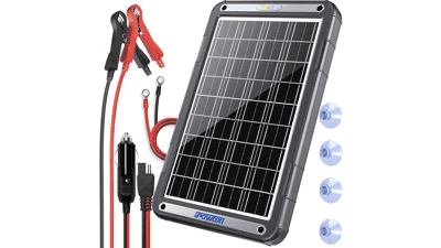 12V Solar Car Battery Charger | 15W Trickle Maintainer | POWOX