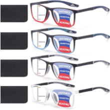 4-Pack Multifocus Anti-Blue Light Reading Glasses