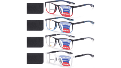 4-Pack Multifocus Anti-Blue Light Reading Glasses