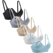 5-Pack Wireless V-Neck Nursing Bras with Extenders