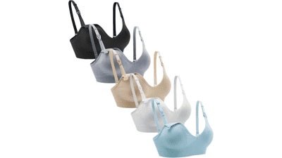 5-Pack Wireless V-Neck Nursing Bras with Extenders