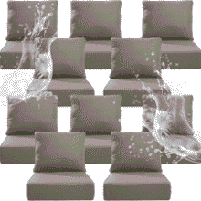 6" Thick Outdoor Chair Cushions - Waterproof Patio Furniture Cushions