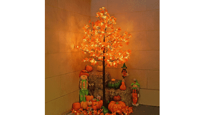 7FT LED Maple Tree - 208 Warm White Lights - Fall Decor