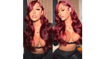 99J Burgundy Body Wave Lace Front Wig