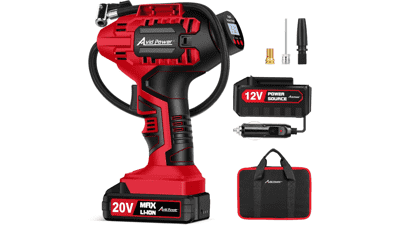AVID POWER Portable Tire Inflator: 20V Cordless Air Compressor