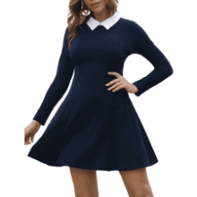 Aphratti Women's Fall Peter Pan Collar Goth Dress