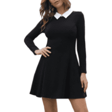 Aphratti Women's Fall Peter Pan Collar Skater Dress