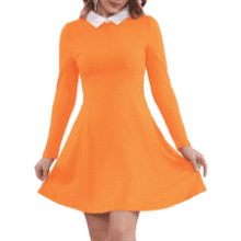 Aphratti Women's Fall Peter Pan Collar Skater Dress