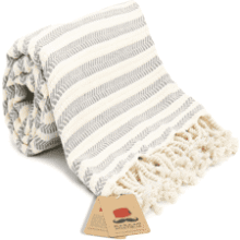 Arpa Grey Turkish Beach Towel: Quick Dry & Sand-Free!