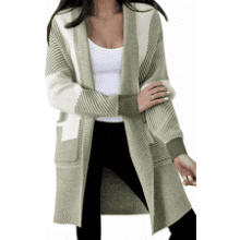 Astylish Women's Color Block Knit Cardigan