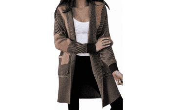 Astylish Women's Color Block Knit Cardigan