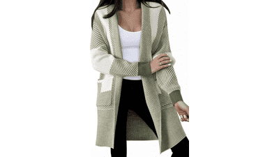 Astylish Women's Color Block Knit Cardigan