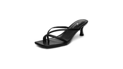 Athlefit Women's Strappy Low Heel Thong Sandals